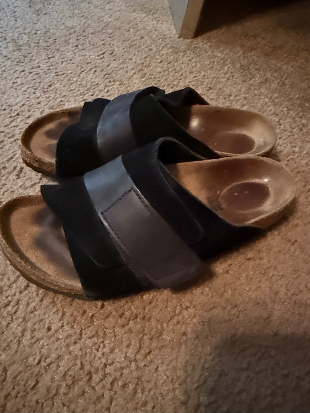 Birkenstock Women's Black Sandals with Gray Strap